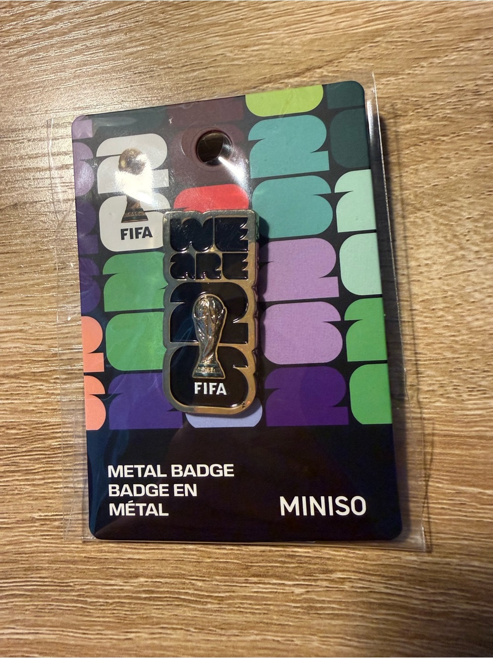 Miniso FIFA Metal Badge Pin - Black & Gold